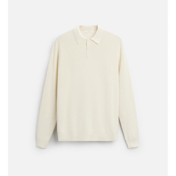 Zara Other - Cream Long Sleeve Polo Sweater